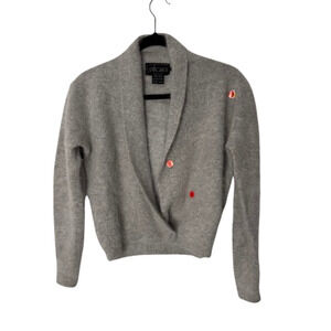 VTG Y2K Rafique 50% Angora Sweater M Gray Wool Long Sleeve Womens *READ*